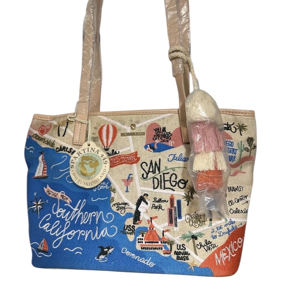 SPARTINA 449 "Greetings From SoCal" NWT Tote Bag